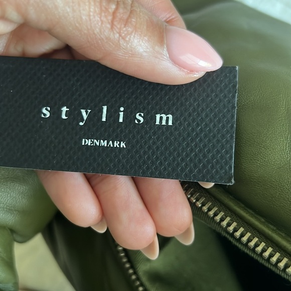 Stylism Leather Olive Green Puffer Bag - Picture 9 of 9